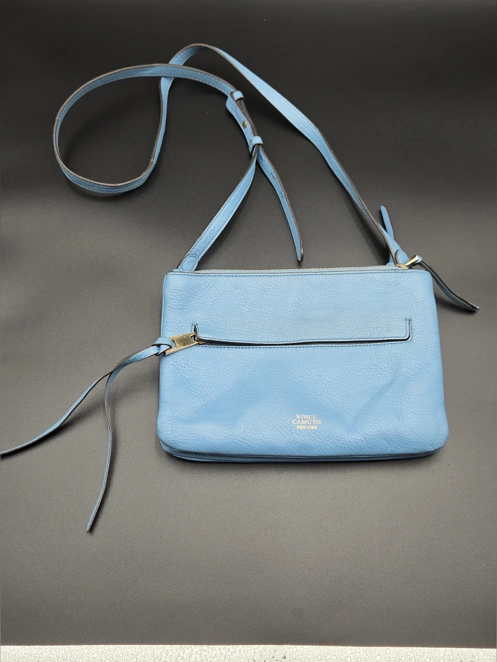 Vince Camuto‎ Gally Leather Crossbody Bag in Blue Heaven